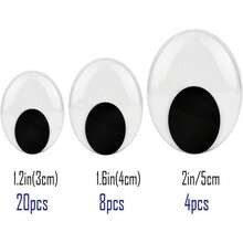 450Pcs Black Wiggle Googly Eyes With Self-Adhesive, 6mm 8mm 10 Mm 12mm 15mm Mixed Packaging,3 Years And Up - Trộn một - Xem 2