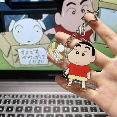 蜡笔小新卡通主题应援吊坠，亚克力钥匙扣，创意可爱小众背包挂件，精美礼物