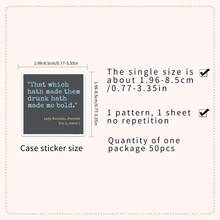 50Pcs William Stickes Reading Stickers Art Stickers Aesthetic Stickers Romeo And Juliet Books Stickers Vinyl Waterproof Stickers For Water Bottle,Computer,Laptop,Phone,Luggage,Notebook,Fridge,Bumper,Car,Guitar