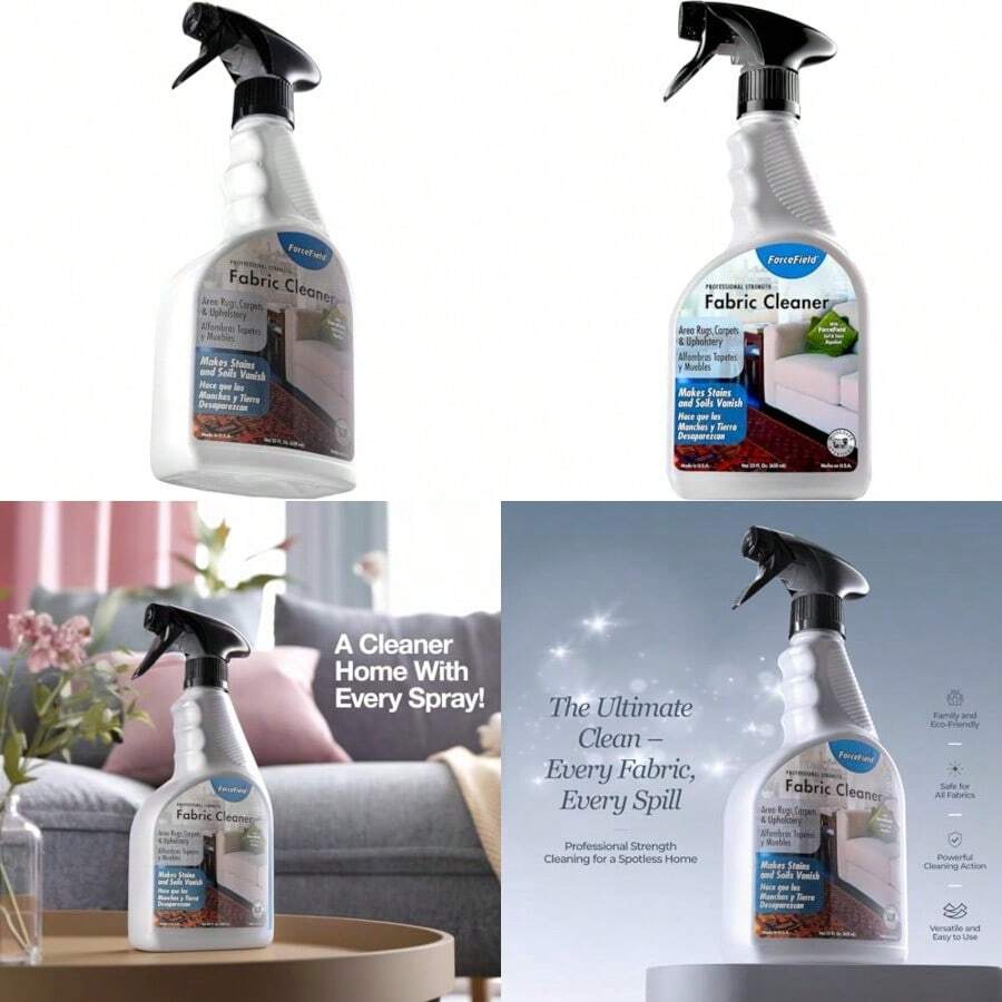 ForceField Fabric Cleaner Profional Gth Deeply Penetrates Water Safe Fabric Fibers Of Upholstery Clothing Rugs Carpeting 22oz - as pic - View 1