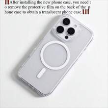 Transparent Acrylic Magnetic Phone Case, Compatible With Apple 11/12/13/14/15/16,  Resistant To Yellowing And Drops,New Case! Peel Off Protective Film Before Use