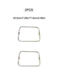 各种尺寸的方形铝合金夹子，U型和方形钱包框架带锁，金属吻锁框架，适用于钩编包、手提包和手拿包，适合DIY包包制作和手工项目，适合手工艺者、缝纫师、包包制作者和礼品制作者，是复活节、母亲节、手工礼品和日常使用的理想之选，多功能，可用作包包配件、DIY工艺用品和手提包装饰。 - 銀色 - 查看 12