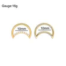 2 Pcs Daith Piercing Jewelry Hypoallergenic CZ Heart Cartilage Earring 18K Gold Plating Water Droplet Septum Ring 316L Stainless Steel Moon Helix Earring For Women