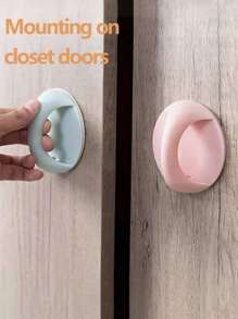 免钻门拉手、马桶盖升降器、抽屉和窗户粘性推拉手柄、粘性橱柜手柄、推拉门推拉抽屉窗口无痕滑动手柄无钉强力粘性壁橱手柄推拉门滑动 - 彩色 - 查看 4