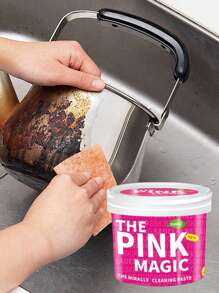 100g Stainless Steel Pot Bottom Cleaning Paste, Stainless Steel Cleaner And Polish, Multi-Purpose Heavy Duty Cookware Degreaser And Rust Remover, Suitable For Kitchen Oven Cookware Stainless Steel And Glass Materials. 500g Pink Magic Cleaning Paste, Heavy Duty Stainless Steel Pot Bottom Dirt Remover