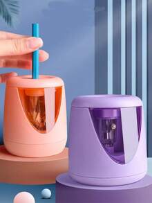 1pc Multi-Color Automatic Electric Rotary Pencil Sharpener, Suitable For Students, Boys, Girls, Teenagers, Adults, Office Use. Pencil Sharpener With Bonus Sticker And Replacement Blade. School Supplies, Holiday Gift, Learning Reward, Back To School, Valentine's Day