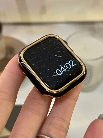 2Pcs Luxury Plating Contrast Colors PC Hard Case Compatible With Apple Watch 46 49 41mm 45mm 42mm 38mm 40mm 44mm Without Protect Film Hollow Out Watchcase Compatible With IWatch 10 9 8 7 SE Stylish Protective Cover