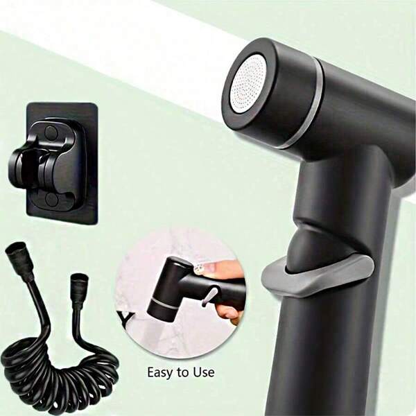 1 Set de Ducha de Mano de Alta Presión - Pistola de Pulverización de Limpieza de Baño de ABS con Manguera Flexible de 118 Pulgadas, Soporte de Montaje en Pared, Rociador de Inodoro / Ducha / Mascota Sin Batería Necesaria | Estilo Clásico de Inodoro | Estructura Duradera, Cabezal de Ducha de Baño