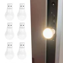 6Pack USB Night Light,LED Plug In Night Light,Mini USB Light Bulb,Small Led Light For Kids,Adults,Hallway,Bedroom,Bathroom,Travel - Multicolor - View 6