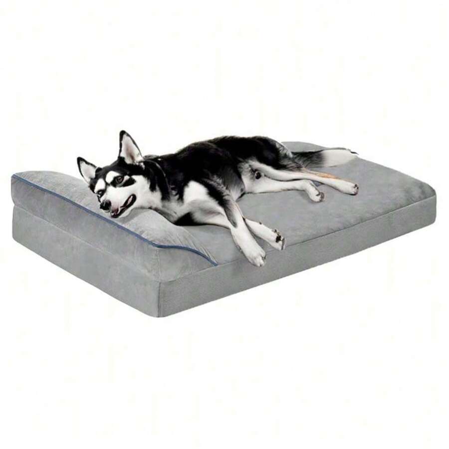 1 件多尺寸矫形宠物床垫，适合猫狗四季使用，可拆卸和清洗，最大支撑重量 74 磅 - 藍色 - 查看 1