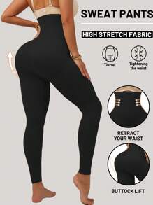 1pc High-Waisted Control Slimming Yoga Pants, Tummy Shaping & Lifting, Elastic & Comfortable, Full Length Leggings Suitable For All Seasons