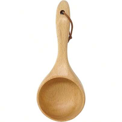 Large Capacity Wooden Ladle Sauna Water Scoop SPA Spoon Bath Salts Spoon Coffee Scoop