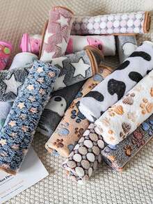 1 件宠物毯，温暖珊瑚绒爪印毯，适合猫狗，四季适用 - 灰色 - 查看 6