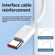 6A USB A 转 Type-C 数据线，1-3 条装，3.3 英尺/6.6 英尺超快充电线，兼容小米、荣耀、OPPO、vivo 等品牌，支持快充；USB-C 数据线兼容 16、16 Pro Max、15、15 Plus、15 Pro、15 Pro Max，兼容红米、一加等品牌，支持快充。 - 白色 - 查看 3