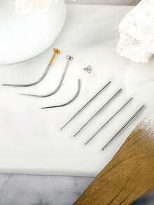 CIZME Kit de herramientas para piercing que incluye insertador de taper, agarrador de bolas, herramienta para cambiar piercings en calibres 16G, 18G y 20G para perforaciones internas/externas con rosca o a presión en oreja/nariz/ombligo/labio - Plateado - Ver 10