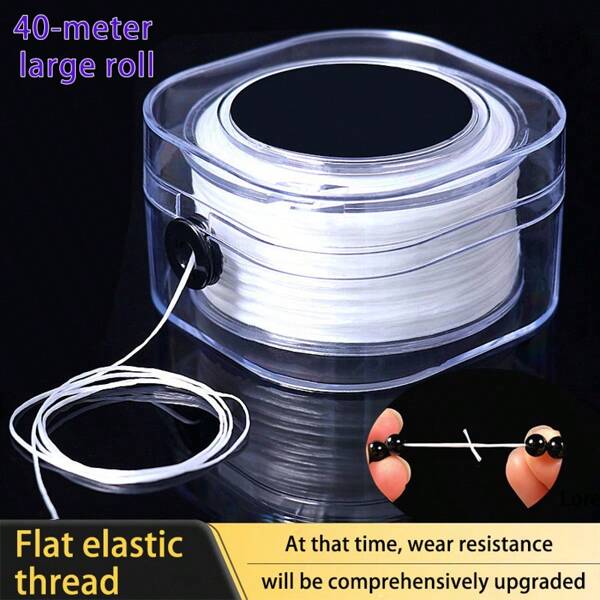 1pc Premium Quality Beading Elastic Stretch Cord 157.6 Inch 0.2mm/0.6mm/0.8mm Diameter, Suitable For Necklace, Bracelet And Accessory Making, Durable, Easy To Use, Resistant To Breakage