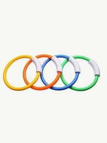 1/2/4PCS Colorful Sinking Diving Rings, Fun Underwater Pool Toys , Perfect For Diving Training And Retrieval, Orange, Green, Blue, Yellow, Pool Diving Toys, Swimming Pool Toys, Pool Accessories, Pool Party - Multicolor - View 3