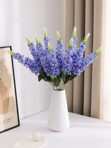 MEHELANY 6支装 - 29.2英寸 - 紫色和蓝色满天星、翠雀、风信子仿真花，质感逼真，适用于婚礼、家居、户外派对花卉装饰、桌面摆设、花园、酒店、酒吧、厨房、壁炉、花瓶装饰，秋季万圣节感恩节圣诞节派对用品，DIY花环装饰，女孩礼物 - 藍紫色 - 查看 1