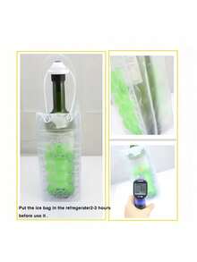 1PC Portable Wine Ice Wine Bag -Wine Chiller, Wine Cooler Refrigerator, Wine Fridge, Clear Ice Bucket, Great For Chilling Beer, Champagne And Red Wine | Durable Handle Design For Picnics And Outdoor Activities, Picnic Essentials | Fashionable Insulated Bag | Secure Closure, Wine Accessories,Wine Bottle Chiller Cooler For Red White Champagne Or Sparkling(BLUE,ROSE RED,GREE,ORANGE,TRANSPARENT)