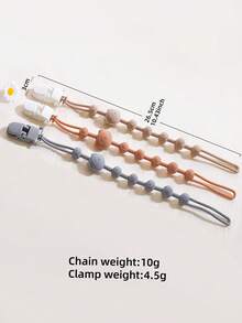 3pcs Baby Bear Design Anti-Lost Hanging Strap, Silicone Leash Clip Suitable For Bottles, Pacifiers, Teethers, Toys, Portable Baby Anti-Drop Chain