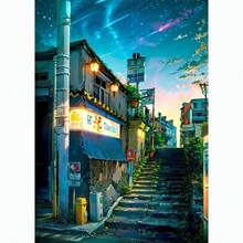 1幅日式街景樱花建筑帆布海报，适合现代客厅家居装饰，秋季风格 - 彩色 - 查看 21