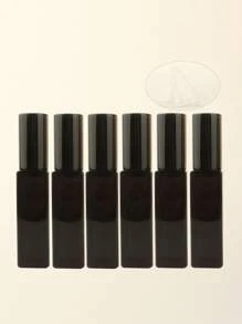 3pcs/6pcs/12pcs/18pcs 10ml Square Glass Refillable Makeup Toner Perfume Small Sample Transparent Fine Mist Spray Bottle, Black/Amber, With Funnel Atomizer, Rose Gold/Purple/Pink