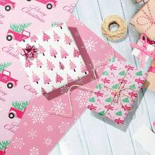 6 Pieces Of Pink Christmas Wrapping Paper Are Suitable For Various Occasions Such As Christmas, Weddings, Birthdays, Winter Vacations, Etc. You Can Stick Pink Christmas Gift Wrapping Paper On The Wall To Create A Festive Atmosphere.