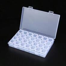 1pc Transparent Storage Box, 28 Grids DIY Diamond Painting Box, Jewelry Storage Box, Plastic False Nail Storage Box, Rhinestone Bead Storage Box, Manicure Supplies, Manicure Tools, Manicure Art Tools, Back To School, Manicure, Manicure Tools (Suitable For Press-On Nails) - Clear - View 7