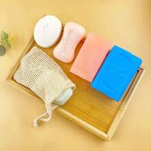 柔软网状肥皂袋 - 可重复使用，低过敏性美容产品，最佳圣诞礼物，适合旅行和居家，无香型，肥皂收纳 | 极简设计 | 质地柔软，肥皂盒 - 3PCS - 查看 9