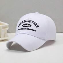 1989 NewYork Retro Baseball Cap, Women's Casual Street Letter Embroidery Sun Hat, Adjustable Unisex Summer Daily Wear