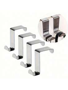 2 件/4 件门顶挂钩，橱柜门衣架，Z 形金属衣架，坚固的浴室门毛巾钩，壁橱门挂钩，用于悬挂衣服外套收纳架