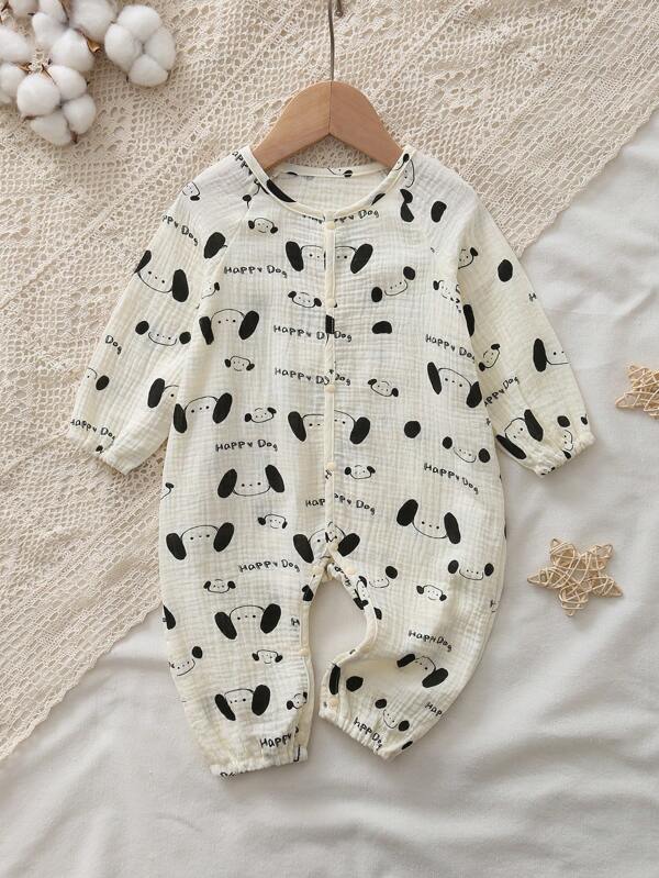 Lente/herfst natuur kreukstof jumpsuit met lange mouwen voor babymeisjes, schattige casual jumpsuit, eendelige outfit voor pasgeborenen