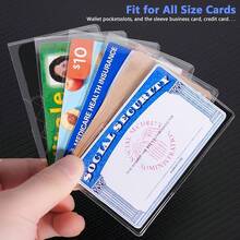 10/20/30 Pack Card Protector Social Security New Medicare Card Holder Protector Sleeves Waterproof Plastic Sleeves Soft Clear Cards Sleeve Holder Covers For SSN Business ID Credit