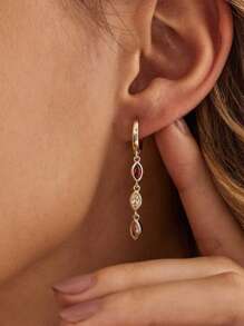 1 pezzo di orecchini a pendente personalizzati con foglia e pietra natalizia, orecchini da tutti i giorni, orecchini a goccia con diamanti, regalo di compleanno, regalo per la nonna, regalo della festa della mamma