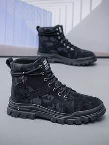 Teens/Adults All-Season Plus Size Boots, Unisex, British Style, Climbing, Travel, Anti-Slip, Durable, Thick Sole, Outdoor Casual Work Leather Boots - Multicolor - View 16