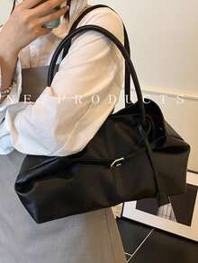 1 chiếc Túi đeo vai chất liệu PU màu đen FEISTURE, Túi xách trang trí có dây đeo, Khóa từ, Thích hợp cho việc đi chơi hàng ngày, Hẹn hò, Đi làm - màu đen - Xem 3