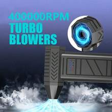 USB 可充电大功率汽车清洁吹风扇，户外涡轮喷射风扇，可吹风、除雪，并可协助户外露营和烧烤，400000RPM 高速无刷电机吹叶机，配备 4000mAh * 2 大容量电池，适用于汽车除冰、清洁汽车座椅、电脑键盘、窗户缝隙、沙发和地毯，配有手持便携式高速风扇！ - 黑色 - 查看 6