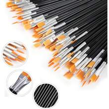 15 pièces Pinceaux à pointe plate et 15 pièces Pinceaux à pointe pointue pour peinture par numéros
