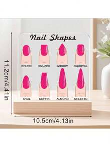 1个亚克力美甲造型展示板，透明美甲沙龙装饰，美甲造型桌面支架，假指甲道具，美甲沙龙装饰，美甲作品展示板，压敏指甲配件，美甲师工具 - 彩色 - 查看 5