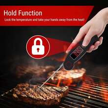 ThermoPro TP19 Waterproof Digital Meat Thermometer For Grilling With Ambidextrous Backlit &Amp; Thermocouple Instant Read Kitchen Cooking Food Thermometer For Candy Water Oil BBQ Grill Smoker - Dark Black - 查看 6