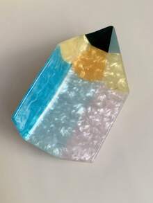 1 件返校文具形发夹 - 亚克力铅笔、尺子、爪夹、大号多色发夹、几何发夹、披肩半发髻发夹，适合返校、教师节、送给朋友、家人、老师、学校用品、大学的时尚发饰