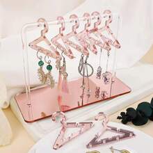 Earring Hanger Rack With 8 Coat Hangers, Acrylic Earring Holder Display Stand, Ear Studs Hanging Earrings Organizer Women Girls,Gold