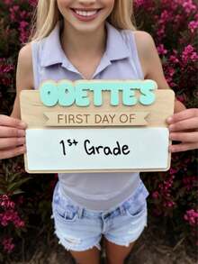 Cartel del primer día de clases, cartel de vuelta al colegio, cartel del primer y último día de clases, accesorio para fotos de vuelta al colegio, pizarra personalizada del primer día de clases, multifuncional, ornamental, reutilizable, exquisita, elegante, de alta calidad, colorida, moderna, personalizada, única, regalo ideal para él, regalo ideal para ella, novio, papá, novia, mamá, familia, amigos, salón de té, hogar, jardín, oficina, para aniversarios, para el Día de San Valentín, para el Día de la Madre, para cumpleaños, para el Día del Padre, para graduaciones, para bodas, para inauguraciones de casa - muchos - Ver 10