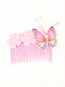 1 件儿童可爱简约花卉蝴蝶装饰发夹配件 - 彩色 - 查看 12