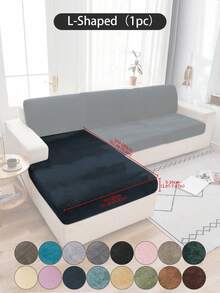1 pieza Funda de cojín de sofá de peluche de zorro plateado gris oscuro, minimalista clásica, funda protectora decorativa a prueba de polvo de unicolor y elástica, adecuada para hotel, dormitorio, decoración de sala de estar, decoración de habitación, negro, gris claro, caqui, decoración de otoño, decoración de habitación, vuelta al colegio, útiles escolares