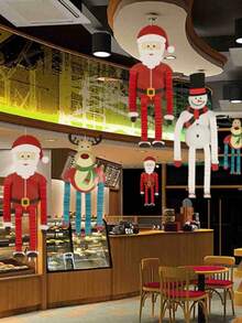 1 szt. Wiszące ozdoby świąteczne, rozsuwane nogi i ramiona, urocze renifery/święty Mikołaj/bałwan, dekoracja na przyjęcie w domu na drzewie