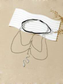 多层长蝴蝶性感弹力腿链，波西米亚风时尚链条女士身体首饰