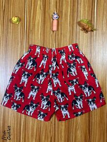 Short clásico y casual para niño, tela de poliéster y elastano, apto para la temporada de verano o vacaciones en la playa, talle de cintura natural, ajuste de pierna suelto, bolsillos funcionales, calzoncillo de malla interior, frescos, ligeros y muy cómodos. Tener en cuenta que las tallas en esta prenda vienen reducidas. En algunos colores el tono y estampado pueden variar. - Rojo - Ver 2