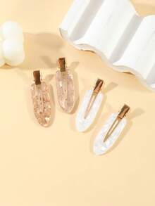 4 件套优雅棕白醋酸纤维发夹 - 可爱椭圆形鳄鱼夹发卡套装，适合女士和女孩，无缝侧刘海发夹，完美打造时尚盘发和刘海造型，日常佩戴的理想之选。关键词：秋季、头发、发饰、女士发饰、旅行、发饰、女士发饰、美发工具、美发用品、美发用品、美容配饰、礼物、旅行、女士礼物、美发用品、圣诞袜填充物、圣诞袜填充物、女士圣诞袜填充物、圣诞袜填充物、女士礼物、礼物、圣诞礼物、成人圣诞袜填充物、成人圣诞袜填充物、圣诞袜填充物、成人成人圣诞袜填充物、 ... - 白色+色 - 查看 4