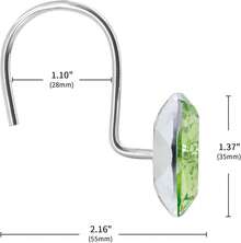 MitoVilla Purple Shower Curtain Hooks Rings, Metal Shower Hooks Shower Curtain Liner, Purple Rust Proof Shower Rings Curtain Accessories And Bathroom Shower Rod, 12 Pack Bathroom Set - Sage Green - 查看 3